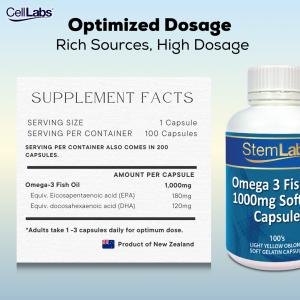 StemLabs® Omega-3 Fish Oil 1,000mg - Omega-3 Supplement