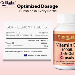 StemLabs® Vitamin D3 1,000 IU - Bone Supplement